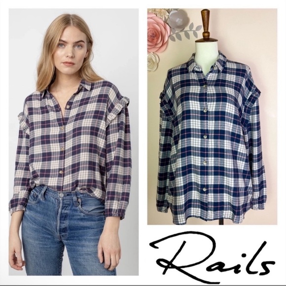 New! RAILS Hunter Willow Button Down Flannel Plaid Shirt - Picture 1 of 10